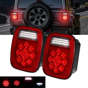 Pair 33 LED Tail Light Brake License Plate Reverse for Jeep Wrangler TJ CJ YJ - Picture 1 of 12