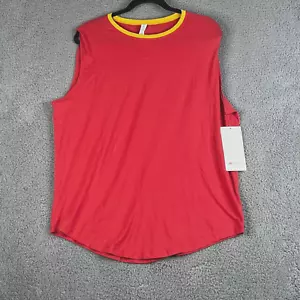 Lululemon Muscle Tank Womens 12 Orange Brunswick Pima Cotton Top Workout Summer - Picture 1 of 17