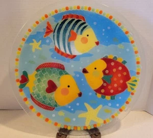 Peggy Karr Plate Fish Frolics 13.5" Diameter Signed and Retired Limited - Bild 1 von 12