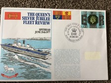 ROYAL NAVY COVER FDC FIRST DAY COVER ROYAL NAVY COVER QE2 REVIEW THE FLEET 1977