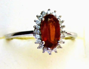 Tangerine Kyanit und Zirkon Ring / Größe 9 / 925 Sterlingsilber / 1,6 ct - Bild 1 von 6