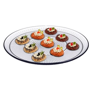Snack Geschirr Servierplatte Teller Glas Vorspeise Knabbern Oliven Tablett groß 32cm - Bild 1 von 5