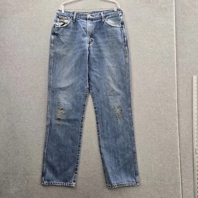VINTAGE Cinch Men Jeans 35x36 Blue Denim Straight Green Label 90s (35x34) READ - Image 1 of 4