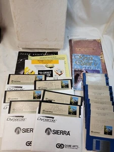 King's Quest V Big Box PC IBM PC 1990 Sierra Raro Fuori Produzione HTF Vintage Flopy Disc - Foto 1 di 7