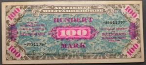 ALEMANIA GERMANY ALLIED OCCUPATION OCUPACION ALIADA 100 MARK 1944 P197a SF MBC - Picture 1 of 2