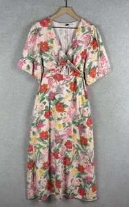 Old Navy Dress Womens XL Pink Floral Garden Tropical Vacation Party Colorful - Picture 1 of 10