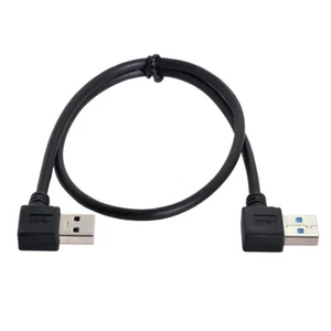 USB 3.0 Type A Male 90 Degree Left Angled to Right Angled Extension Data Cable - Picture 1 of 7