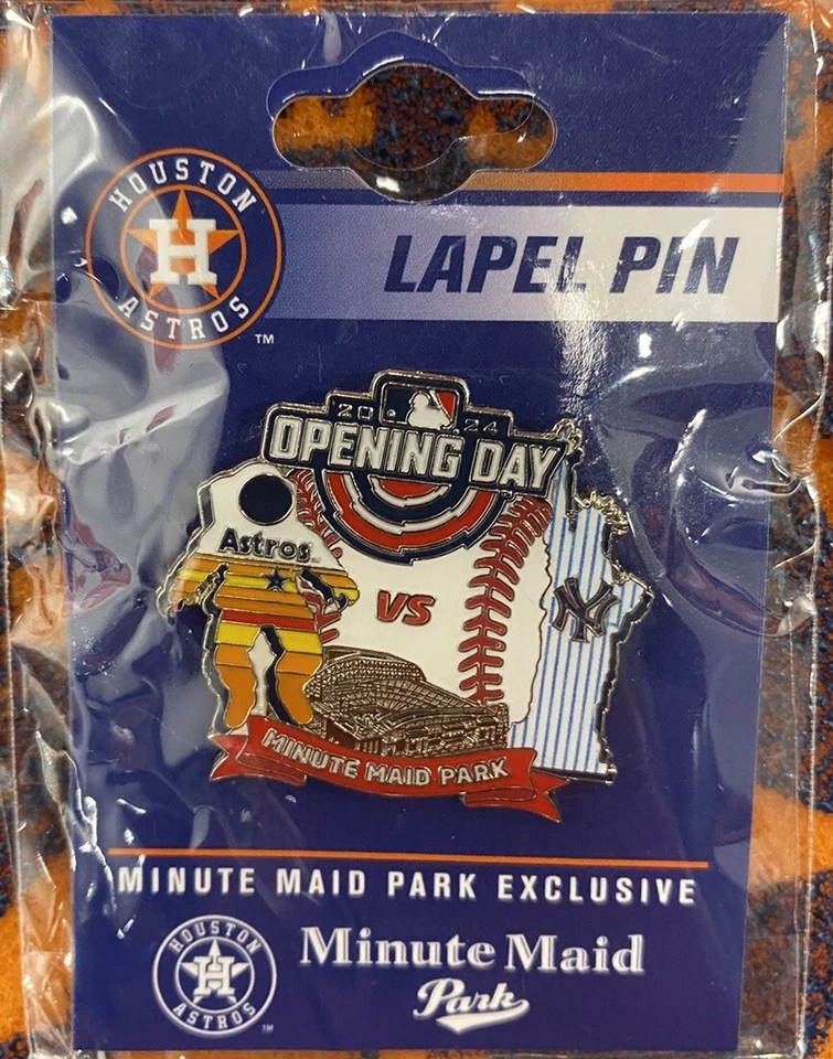 Astros vs Yankees 2024 Opening Day Commemorative Lapel Pin 3/28/2024 Minute Maid - Image 1 of 1