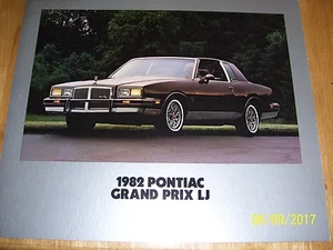 1982 Pontiac Grand Prix LJ  Dealer Showroom Poster display GM  - Picture 1 of 2