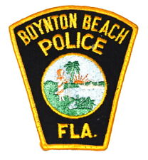 BOYNTON BEACH FLORIDA FL Sheriff Police Patch STATE SEAL INDIAN PALM USED ~
