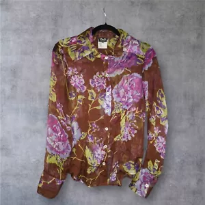 D&G Dolce & Gabbana Sheer Floral Silk Button-Up Blouse – Made in Italy M/L - Picture 1 of 21
