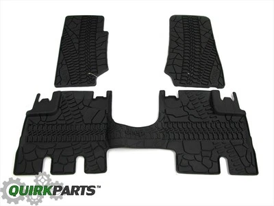 2007-2013 Jeep Wrangler 4 Door Slush Mats Front & Rear MOPAR GENUINE BRAND NEW - Изображение 1 из 4