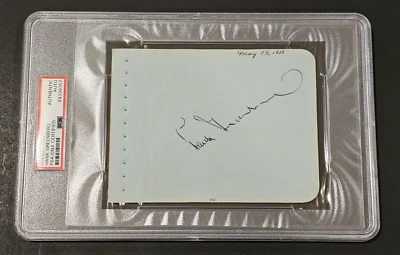 Rare 1950 HANK GREENBERG Signed Album Page-HOF-DETROIT TIGERS-4" Signature-PSA - Image 1 of 4
