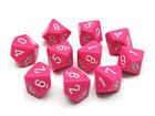 Chessex Opaque Pink/White D10 Dice Set (10) (US IMPORT)