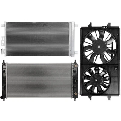 Kit de ventilador de refrigeração condensador radiador elétrico para 2008-2012 Chevrolet Malibu 2.4L - Imagem 1 de 4