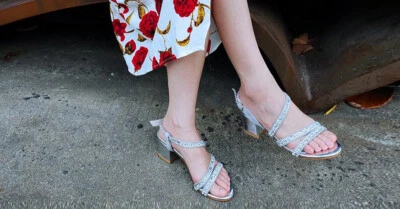 SheSole Women's Bridal Wedding Heels Rhinestone Slingback Sandals - Image 1 of 4