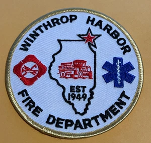 Patch Winthrop Harbor Illinois Dipartimento del Fuoco mai usata - Foto 1 di 2