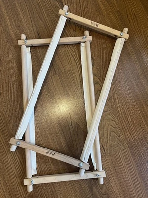 2 Wooden Rotating Scroll Frame Needlepoint Cross Stitch Embroidery 21 inches - Image 1 of 3