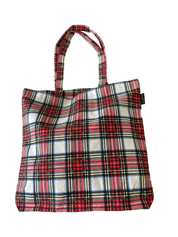 J.Crew Plaid Tartan Tote/Shopper Bag-Cotton with Double Handles with Tags