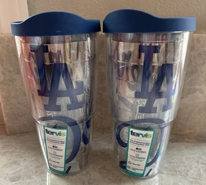 MLB LA Los Angeles Dodgers Tervis Cup And Lid 24 Oz, Set of 2, New - Picture 1 of 4