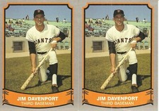 2 CARD 1988 PACIFIC BASEBALL LEGENDS JIM DAVENPORT BASEBALL CARD  #118