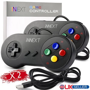 2 Pcs Super SNES USB Controller GAME PAD For PC Window MAC Raspberry Pi 2 3 US - Picture 1 of 9
