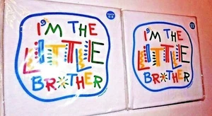 2 Childs T-Shirt "I'm The LITTLE BROTHER" KIDS Youth SMALL 6-8 by HANES USA New - Picture 1 of 4