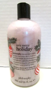 NEW Philosophy Very Merry Holiday 16oz SHOWER GEL SHAMPOO BUBBLE BATH - Picture 1 of 2