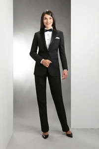 Womens One Button Tuxedo Jacket & Pants set. Prom, Wedding, Formal, Career - Picture 1 of 4