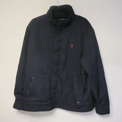 Polo Ralph Lauren Coat Jacket  Fleece Lined Hooded Mock Collar Navy XL puffy 92 - Image 1 of 4