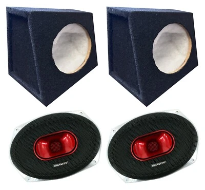 2x Gravity WZP69 Car Audio 6x9" 4-Ohm 800W Speaker w/ S2 6 x 9" Car Speaker Box - Image 1 of 4