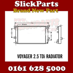 CHRYSLER VOYAGER RADIATOR 2.5 TDi 1996 1997 1998 1999 2000 2001 MANUAL ***NEW* - Picture 1 of 1