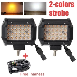 Cubo de barra de luz LED de 4 pulgadas ámbar recuperación estroboscópica intermitente luz de trabajo impermeable - Imagen 1 de 11