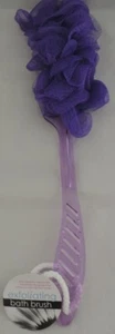 Luffa Rücken Bad Schwamm Schrubber Dusche Körper Bürste Netz 17" Kunststoff langer Griff - Bild 1 von 6