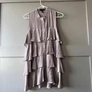 Top tunica senza maniche Anthropologie Ya Da donna grande 100% seta a strati lusso - Foto 1 di 12