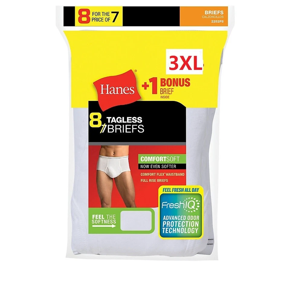 Hanes Men's Briefs - White, 3XL (7 Pack)