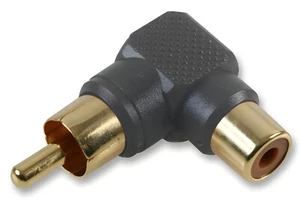 Single Phono RCA Coupler Female to Male Adaptor Elbow Adaptor 90 Degree Black - Picture 1 of 3