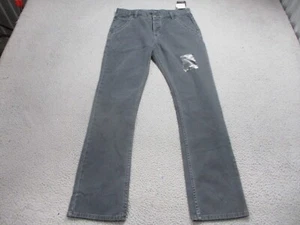 NWT RVCA Jeans Mens 33 Gray Lowside Bull Pants Straight Cotton Casual Outdoor - Picture 1 of 13