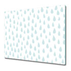Glass Cutting Board Worktop Saver Rainy Rain drop art Watercolour 60x52