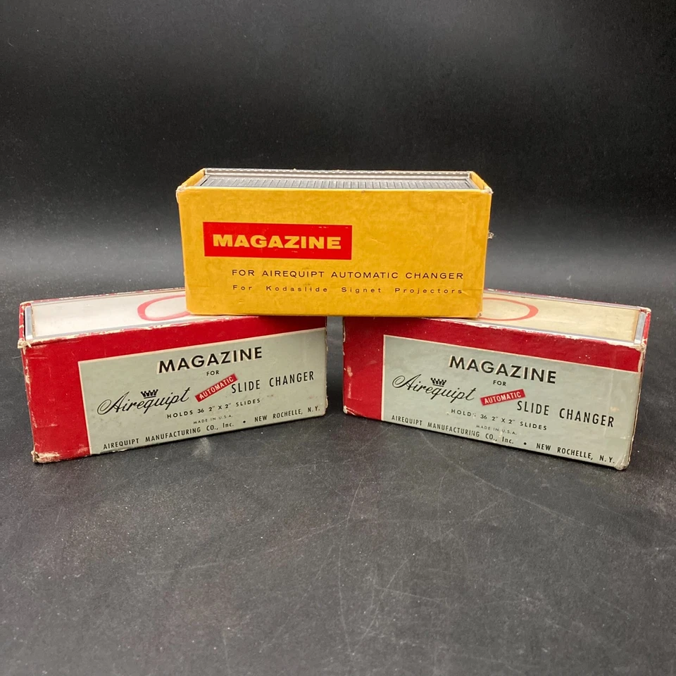 三张 3 张老式柯达/Airequipt 幻灯片杂志每张可容纳 36 张幻灯片形状很好 — 第 1/1 张图片