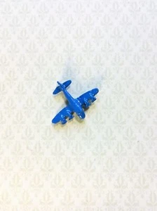 Dollhouse Miniature Airplane Toy Tiny Blue Painted Metal 1:12 Scale Plane - Picture 1 of 2