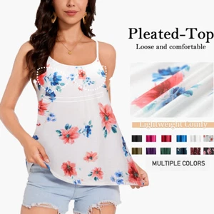 Womens Padded Bra Vest Tops Ladies Summer Loose Fit Camisole Sleeveless Tank Top - Picture 1 of 51