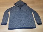 American Eagle Hoodie Men's Navy Blue White Knit Henley Classic Fit Sweater XXL