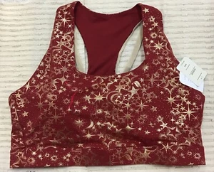 NWT Fabletics Kessler Boost Medium Impact Sports Bra Red Foil Stardust 1X/16-18 - Picture 1 of 6