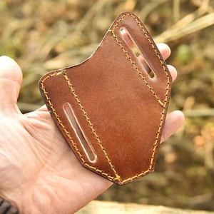 Cuchillo de Bolsillo Herramienta Plegable EE. UU. EDC 110 Funda de Cuero Genuino Panqueque - Imagen 1 de 5