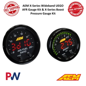 AEM X-Series Wideband UEGO AFR 52mm & Boost Pressure Gauge 30 in/hg - 60 PSI Kit - Bild 1 von 12