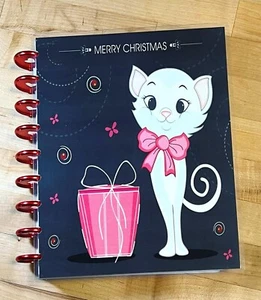 Merry Christmas Cute Kitty Cat Front/Back Cover Set 4 use w HAPPY Planner- - Picture 1 of 4