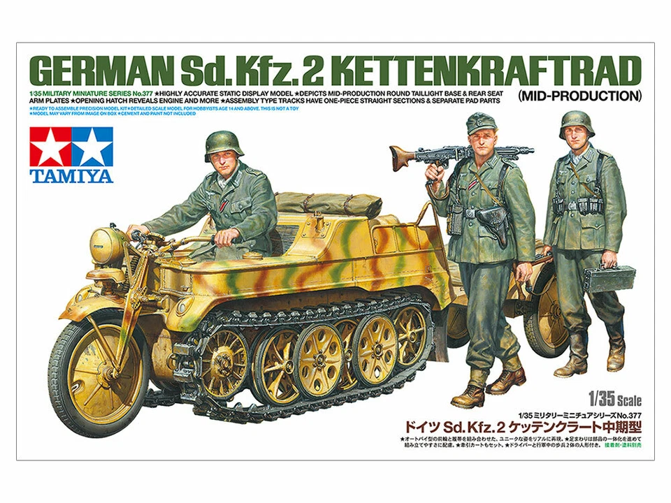 Tamiya 35377 German Sd.kfz.2 Kettenkraftrad (mid-production) Kit montaggio 1/35
