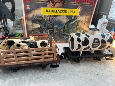 🚂 G SCALE - LGB  CATTLE CAR AND MILK TANK CAR -  L👀K💥G785 - Image 1 of 4