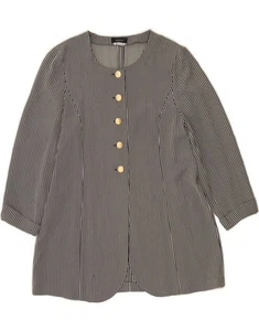 PERSONA Womens 5 Button Blazer Jacket UK 16 Large Navy Blue Striped AA02 - Picture 1 of 3